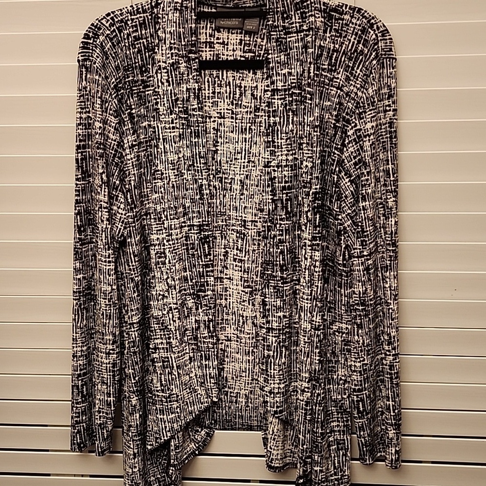 Chico’s Additions Black & White Cardigan Size 2